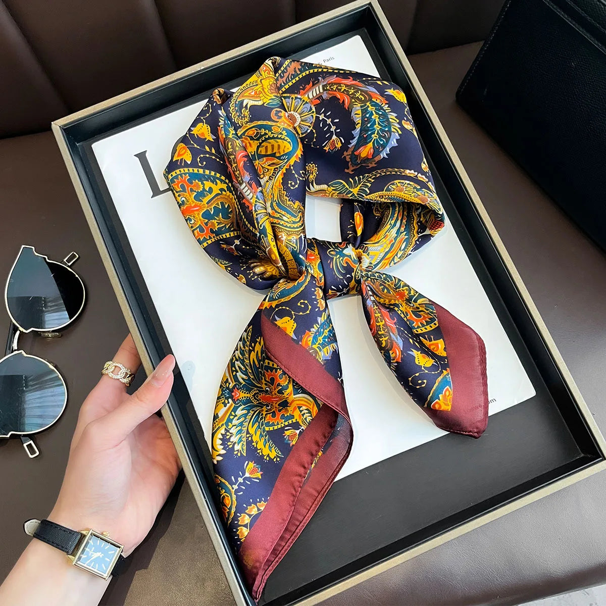 “Women’s satin scarf”